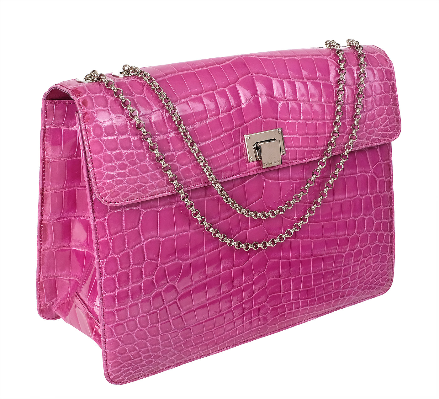 Tiffany & Co. Cornelia Purple Crocodile Lunch Box Shoulder Bag