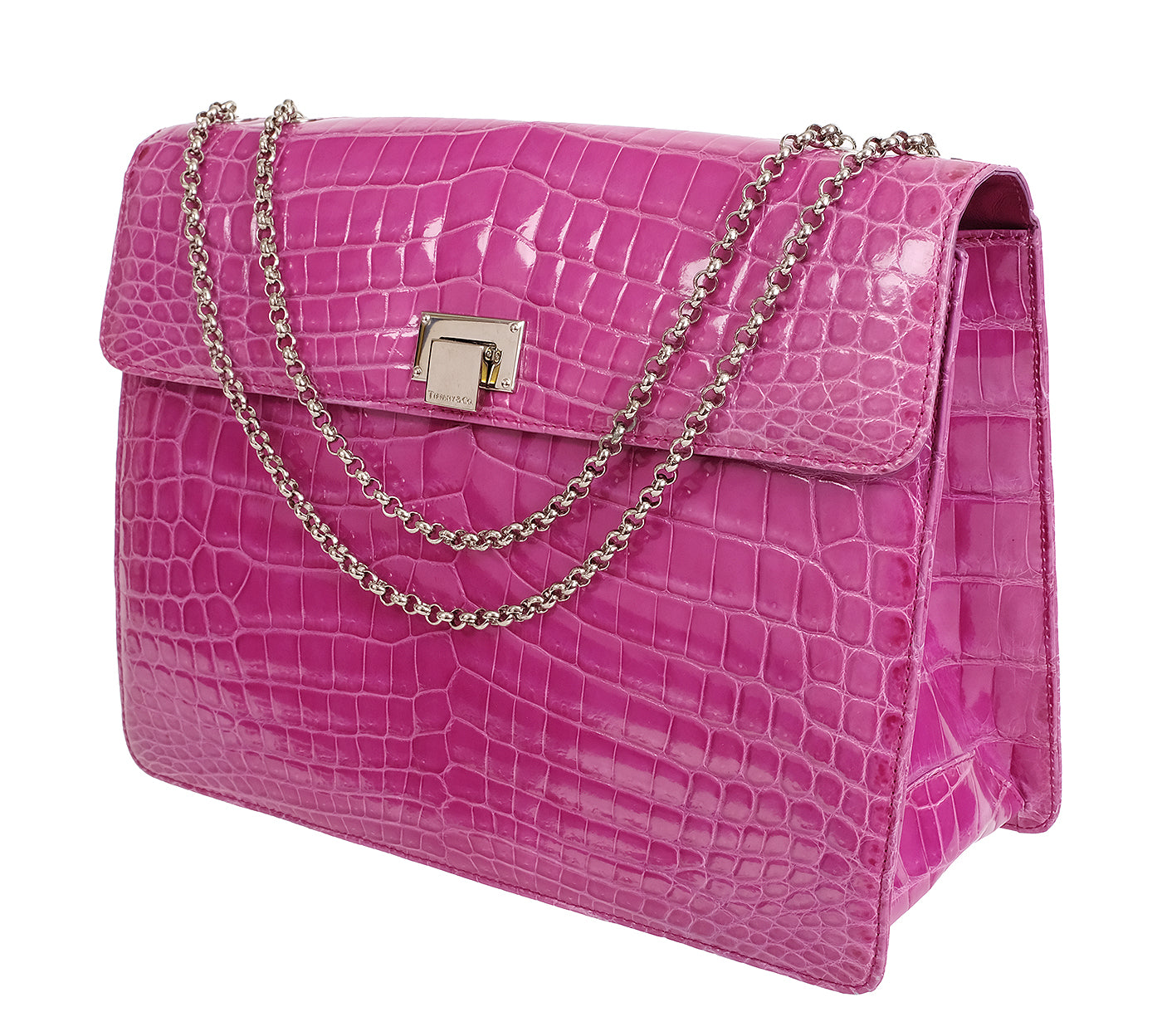 Tiffany & Co. Cornelia Purple Crocodile Lunch Box Shoulder Bag