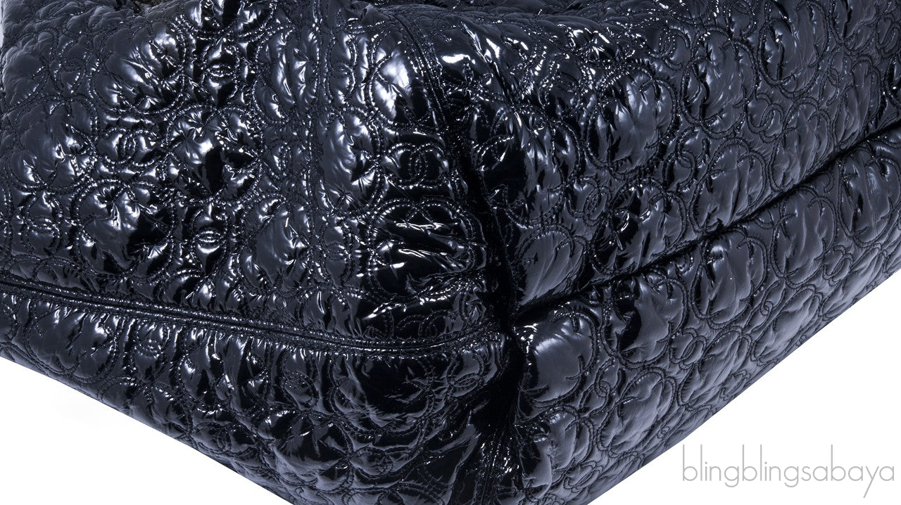 Black Patent XXL Symbol Tote