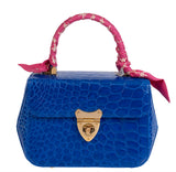 Kwanpen Edge Hexagon Blue Crocodile Bag