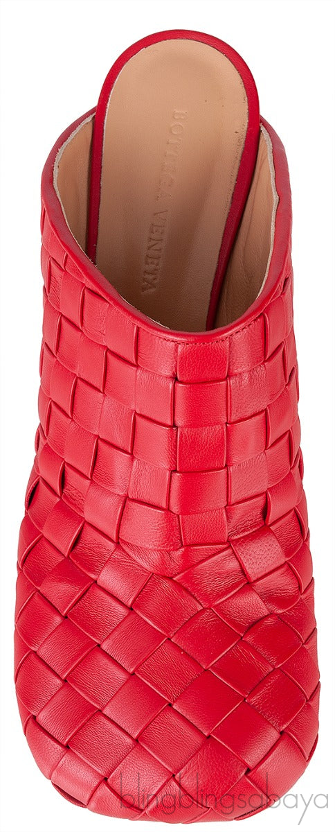 Bottega Veneta Red Bold Intrecciato Mule