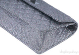 2.55 Silver Quilted Glitter Flap Bag