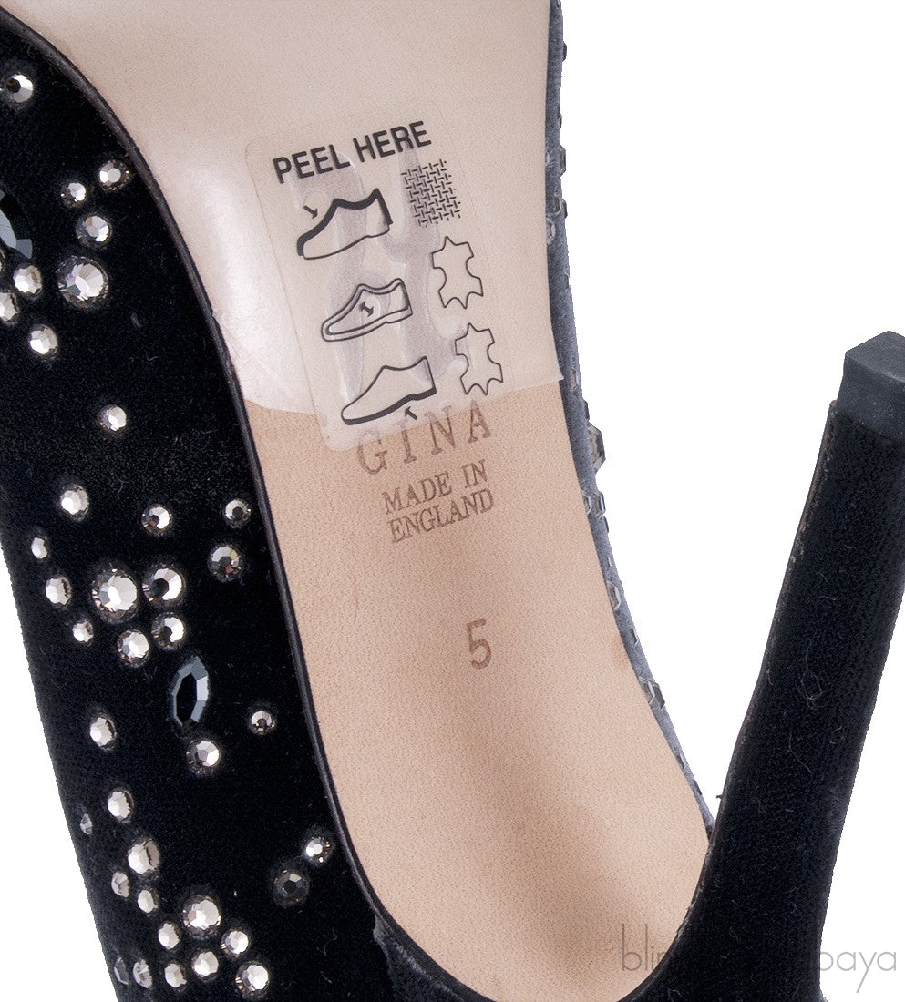 Crystal Embellished Velvet Heels
