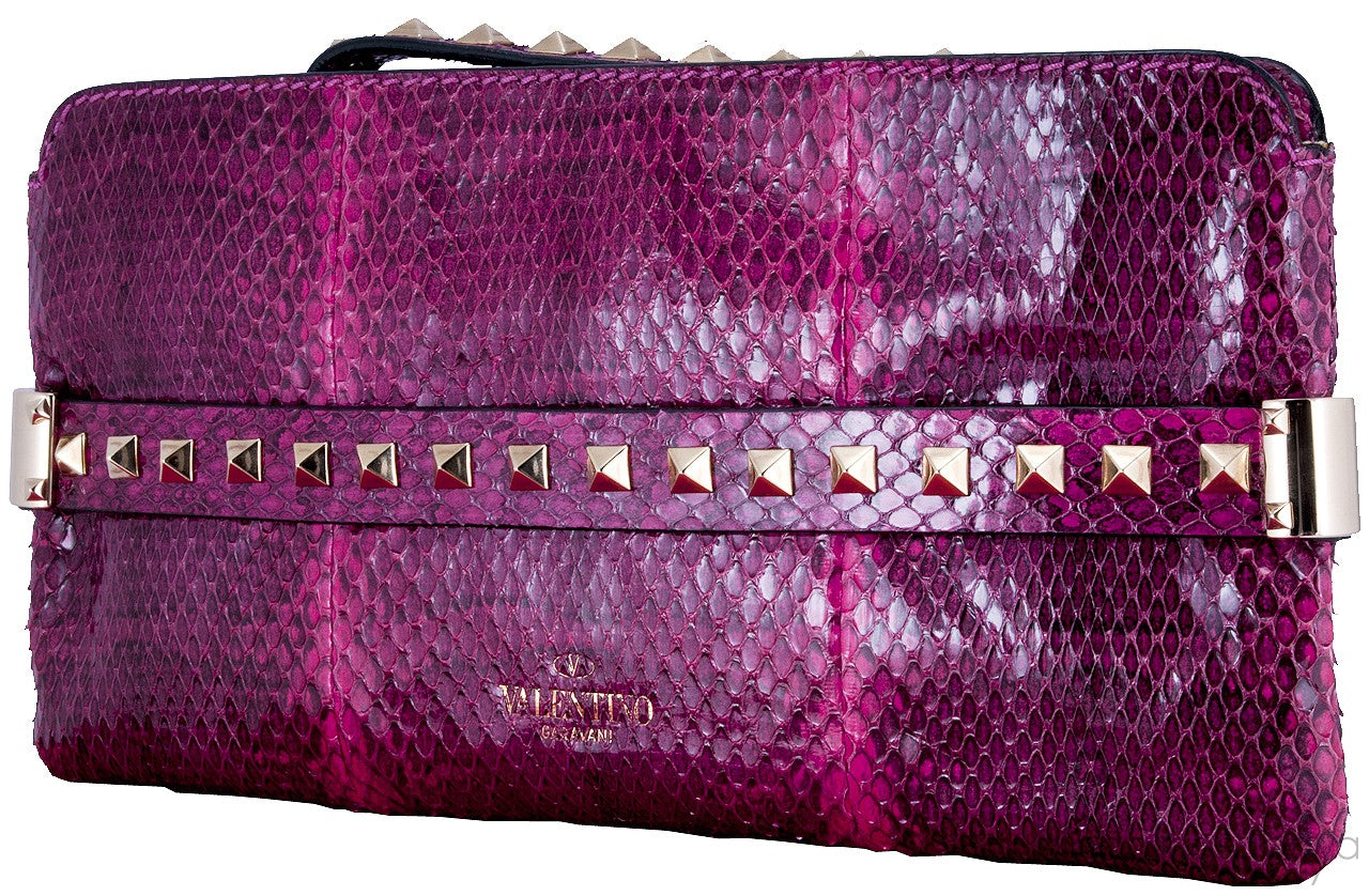 Rockstuds Python Pink Clutch