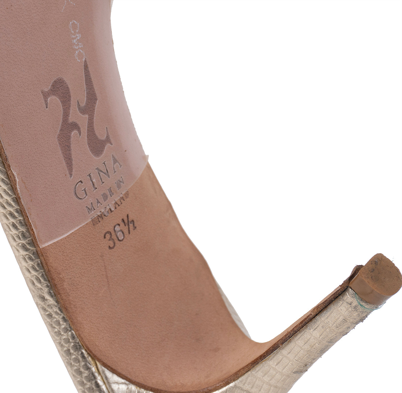 Gina Loie Platinum Crystal Lizard Print 85 Sandals