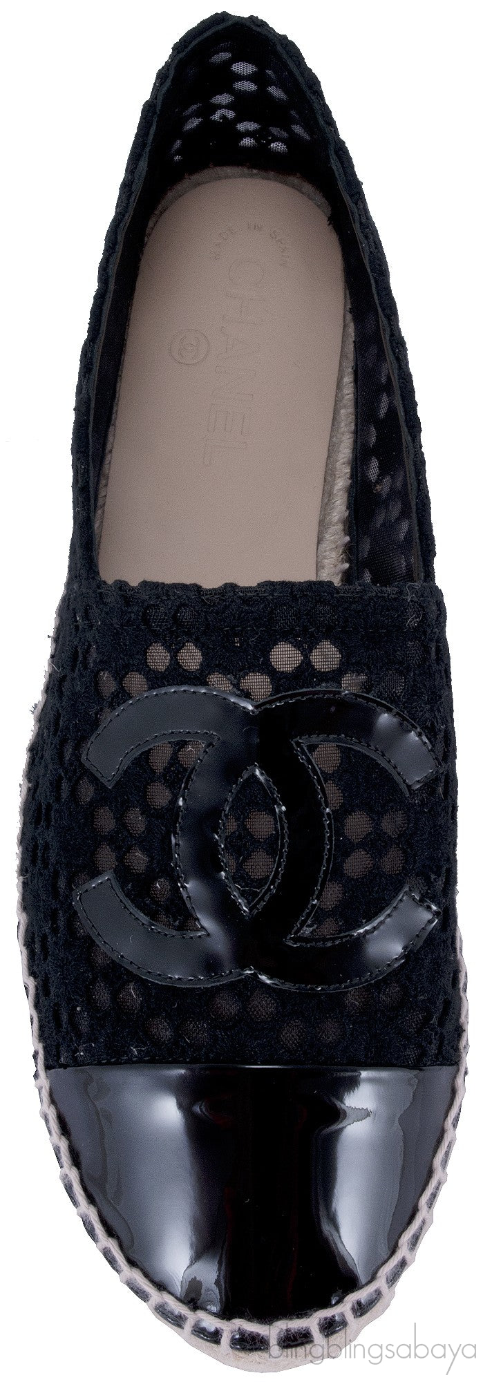 CC Lace Mesh Patent Espadrille