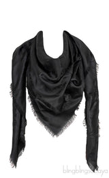 Black Classique Monogram Shawl
