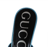 Gucci Criss-cross Metallic Blue Sandals