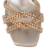 Gina Loie Platinum Crystal Lizard Print 85 Sandals