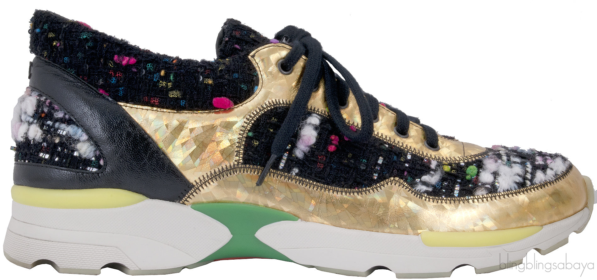 Metallic Gold Boucle Sneakers