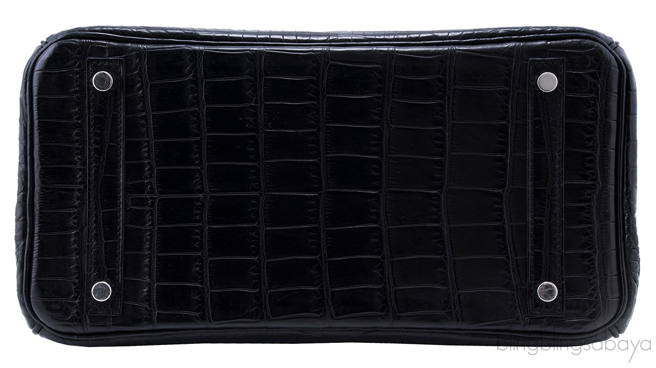 Birkin 30 Black Matte Nilo Croco