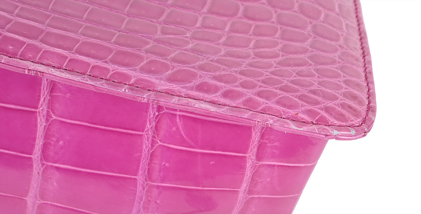 Tiffany & Co. Cornelia Purple Crocodile Lunch Box Shoulder Bag