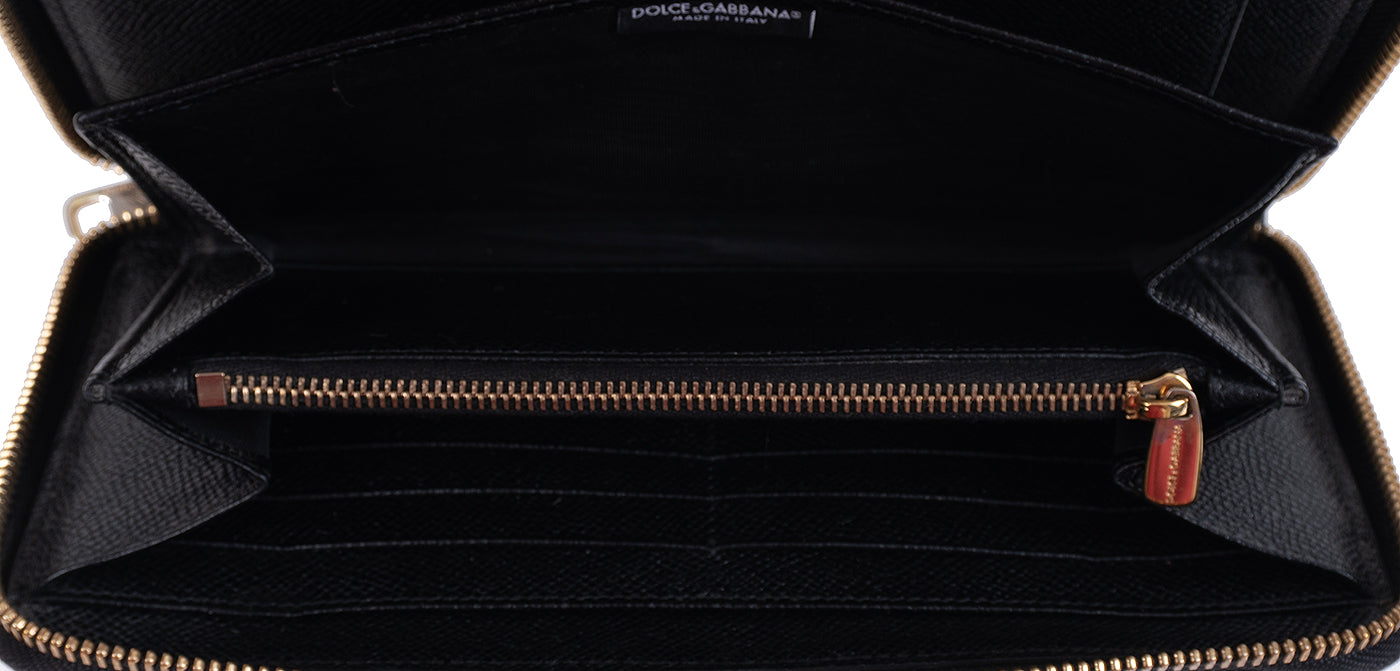 Dolce & Gabbana Black Wallet Stampa Dauphine