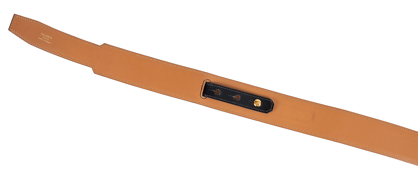 Hermes Vintage Kelly Black Box Swift Leather Belt 70