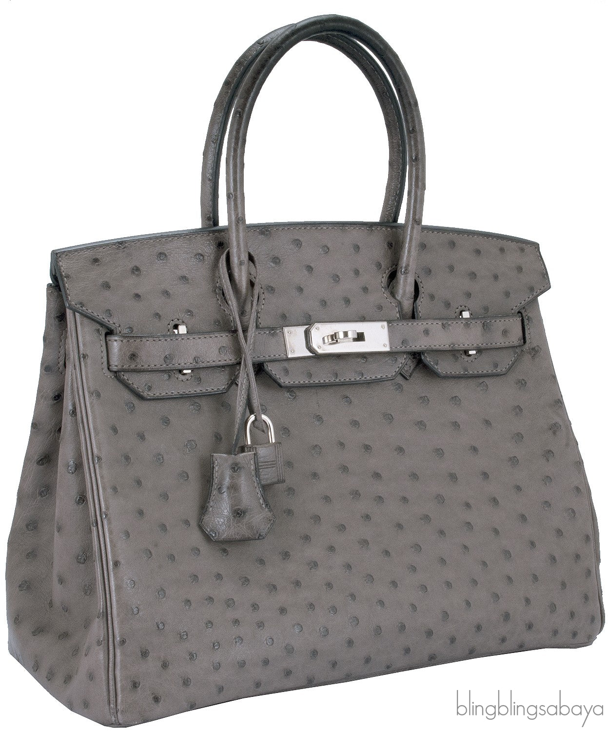 Birkin 30 Grey Mousse Ostrich PHW