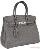 Birkin 30 Grey Mousse Ostrich PHW