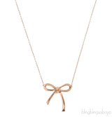 Yellow Gold Bow Pendant Necklace