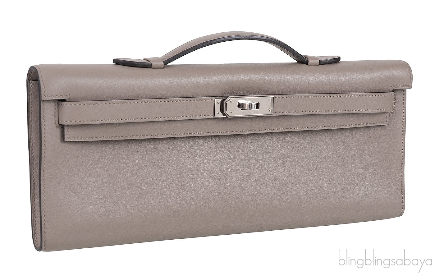 Kelly Cut Grey Asphalte Swift Clutch PHW