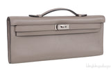 Kelly Cut Grey Asphalte Swift Clutch PHW