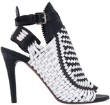 Black / White Monochrome Woven Sandals