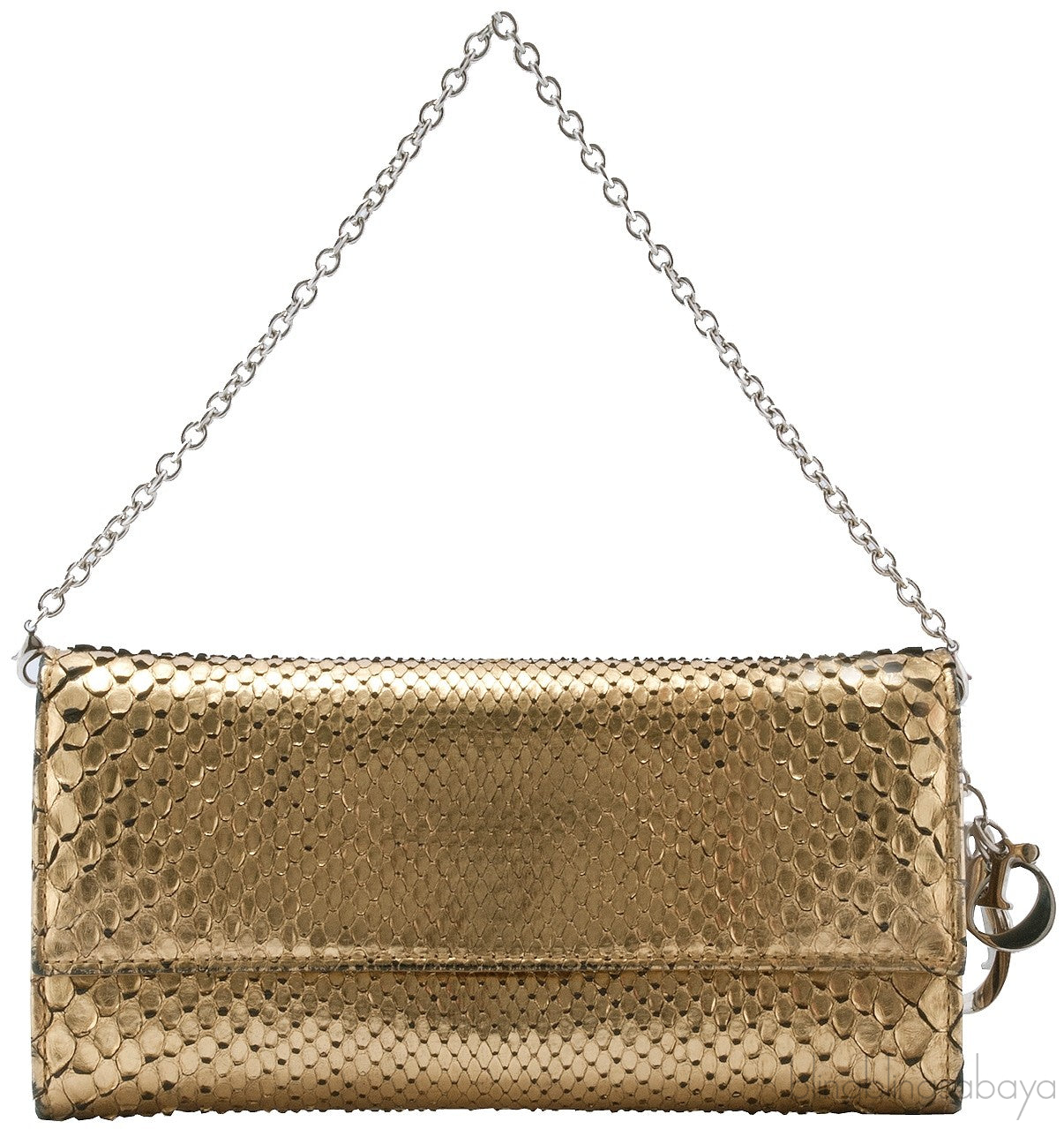 Gold Snakeskin Wallet on Chain