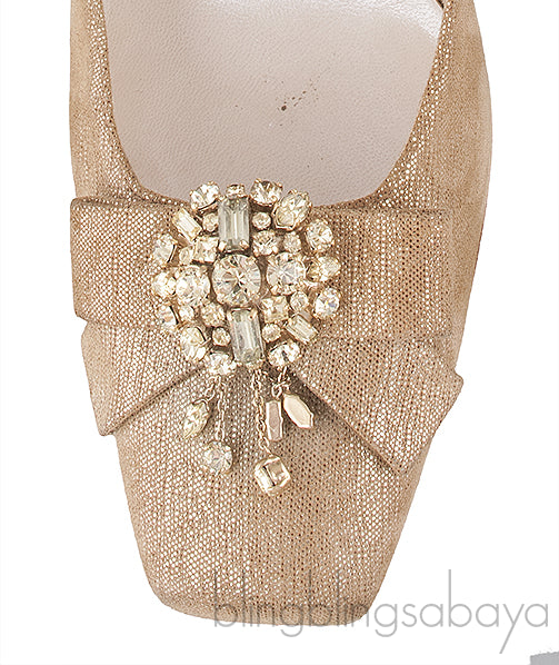 Square Toe Crystal Vamp Heels