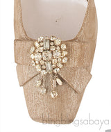Square Toe Crystal Vamp Heels