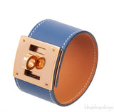 Hermes Blue Brighton Kelly Dog GHW Bracelet