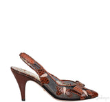Gucci Malaga Kid Elaphe Lizard Butterflies Mid-Heel Slingback