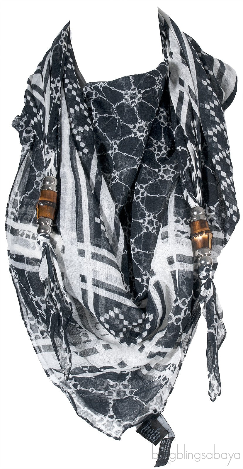 Horsebit Bamboo Print Scarf