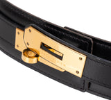 Hermes Vintage Kelly Black Box Swift Leather Belt 70