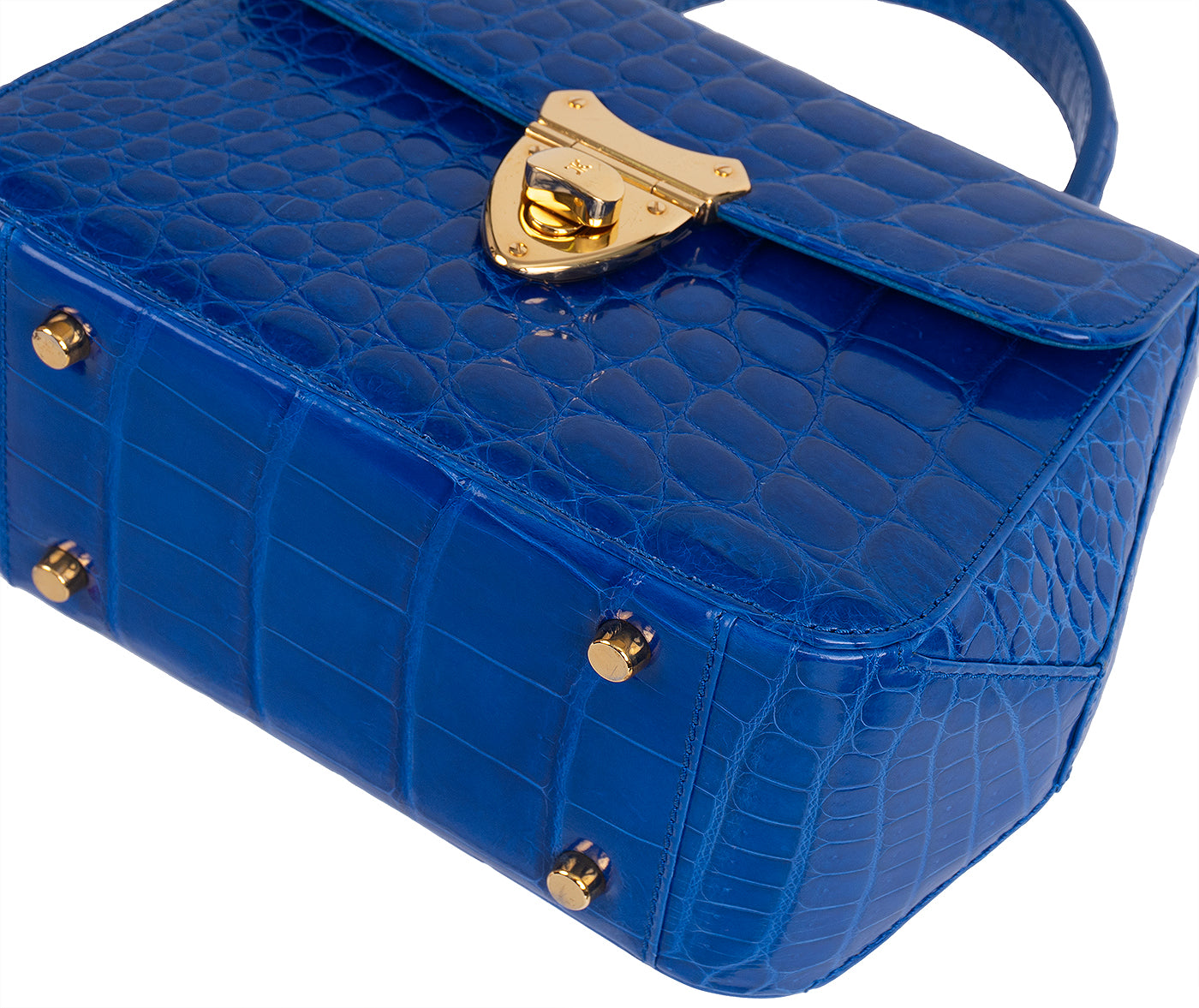 Kwanpen Edge Hexagon Blue Crocodile Bag