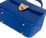 Kwanpen Edge Hexagon Blue Crocodile Bag