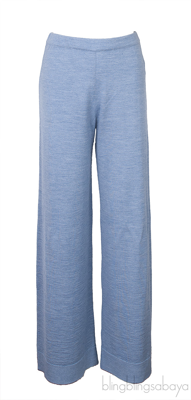 Blue Chinchillia Fur Lined Wool Hoodie and Pants