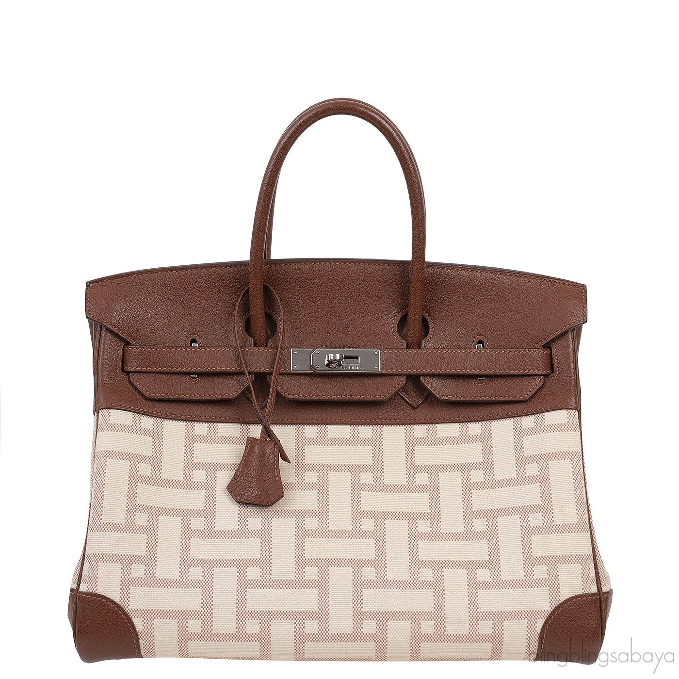 Birkin 35 Mosaic Canvas Buffalo PHW
