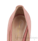 Peach Suede Pointed Toe Heels