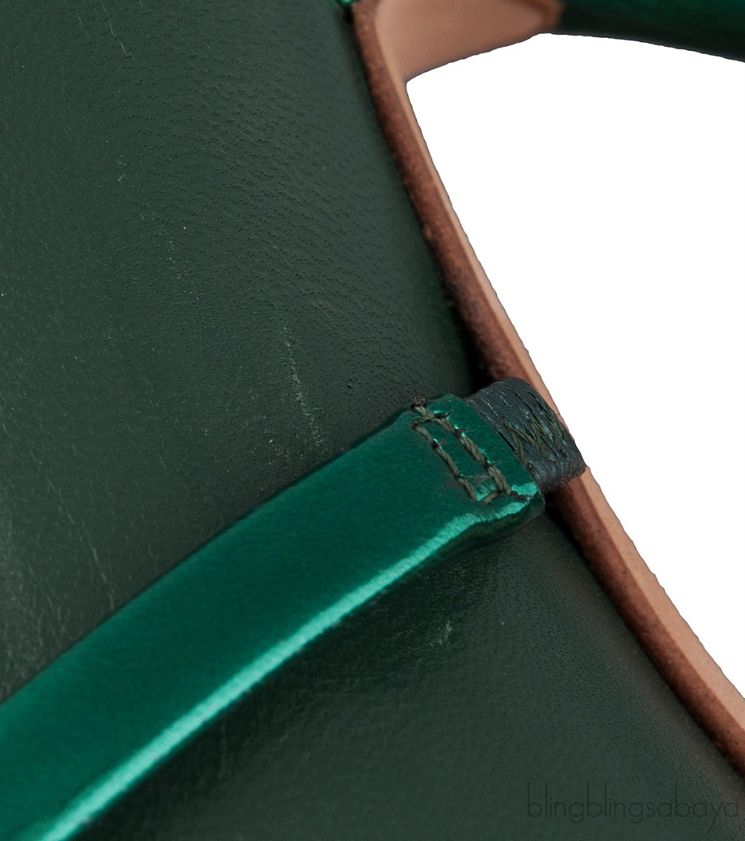 Dark Green Maureen Leather Mules