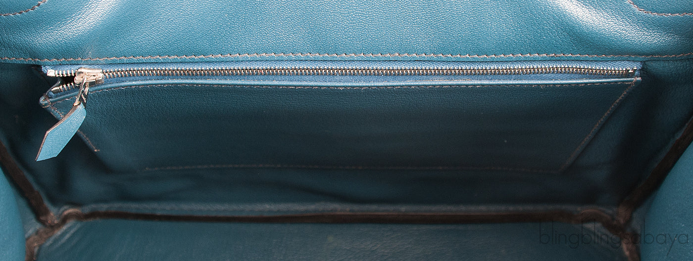 Birkin 35 Blue Tempete Porosus PHW