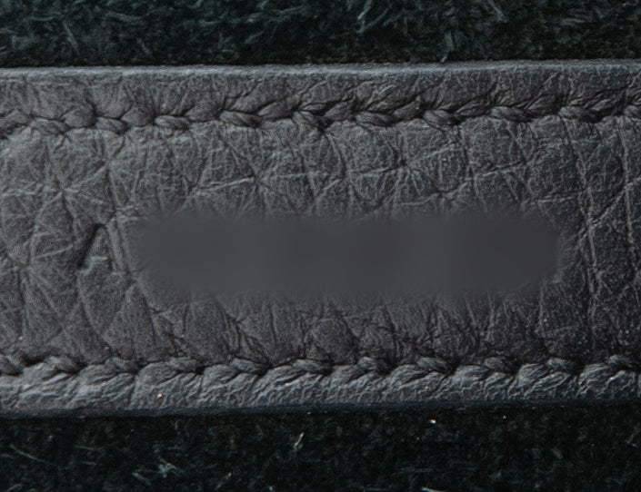 Hermes Picotin 22 Touch Black Matte Crocodile Handle Bag
