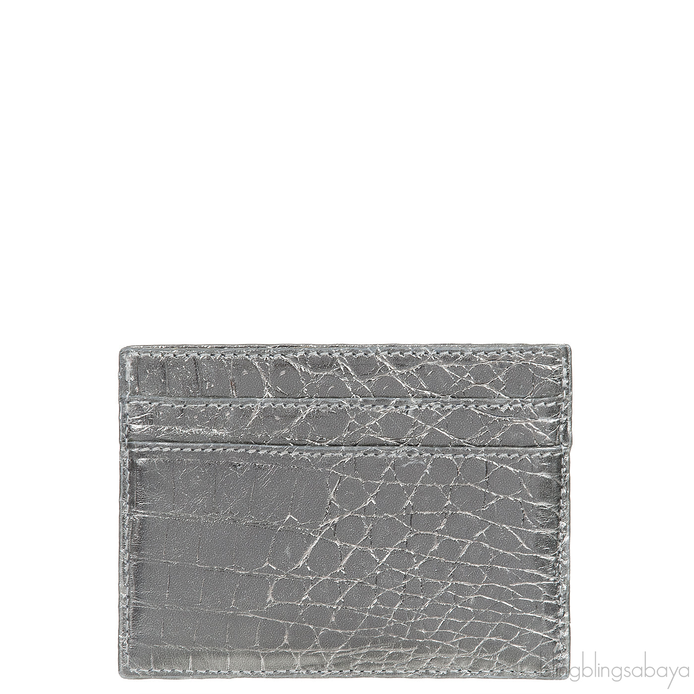 Silver Crocodile Card Holder