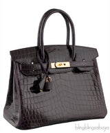 Birkin 30 Prunoir Crocodile Lisse GHW