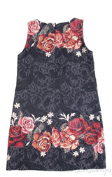 Grey Floral Print Sleeveless Kids Dress