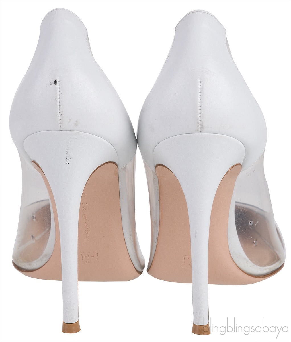 Plexi Vitello White 105 PVC Pumps