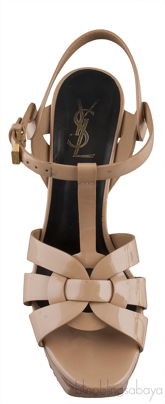 Tribute Nude Patent Sandals