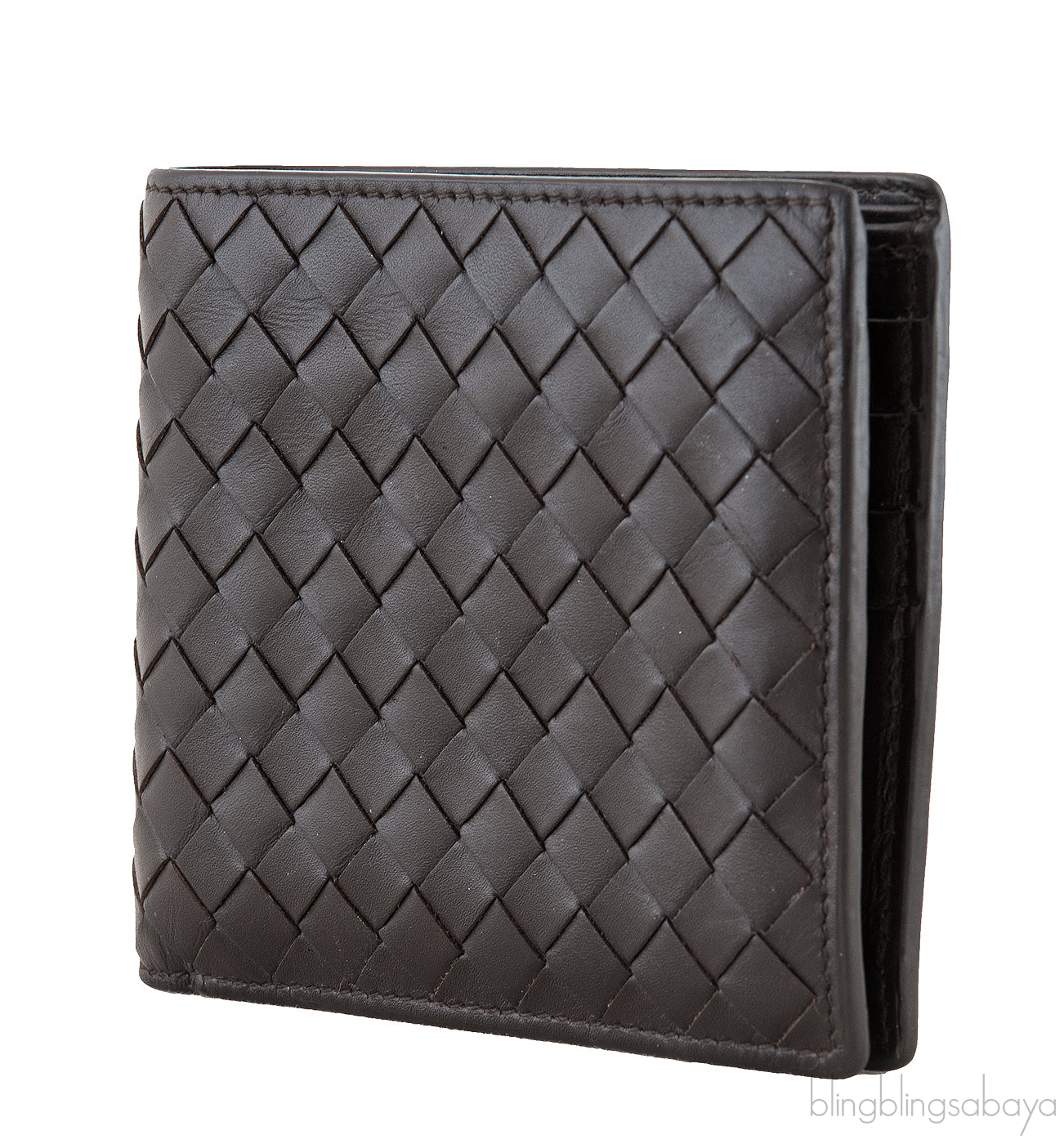 Brown Intrecciato Bi-fold Wallet