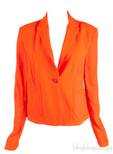Orange Padded Shoulder Blazer