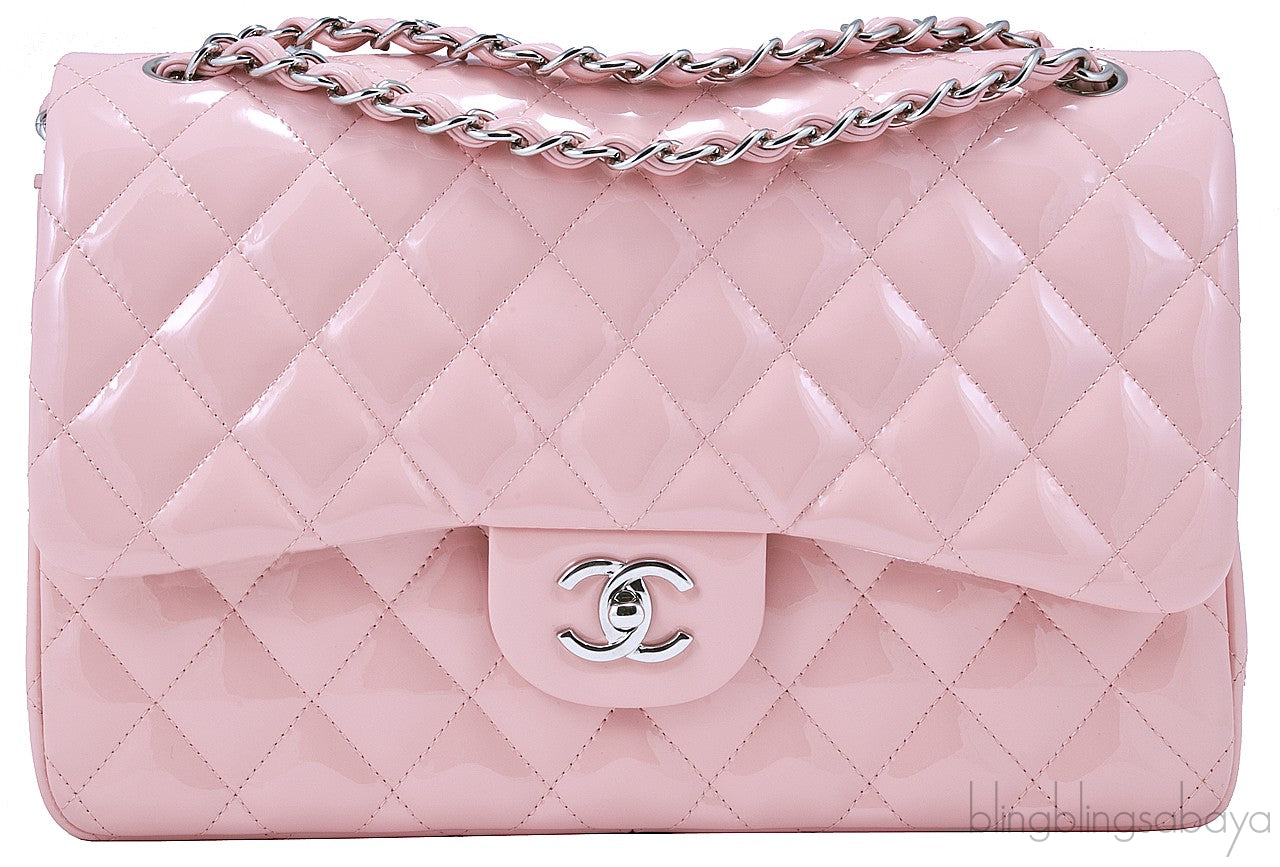 Jumbo CC Baby Pink Patent Flap