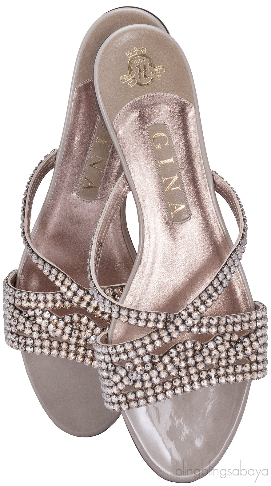 Grey Crystal Embellished Sandals