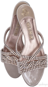 Grey Crystal Embellished Sandals