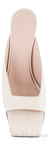 Isa Open Toe Mules Beige
